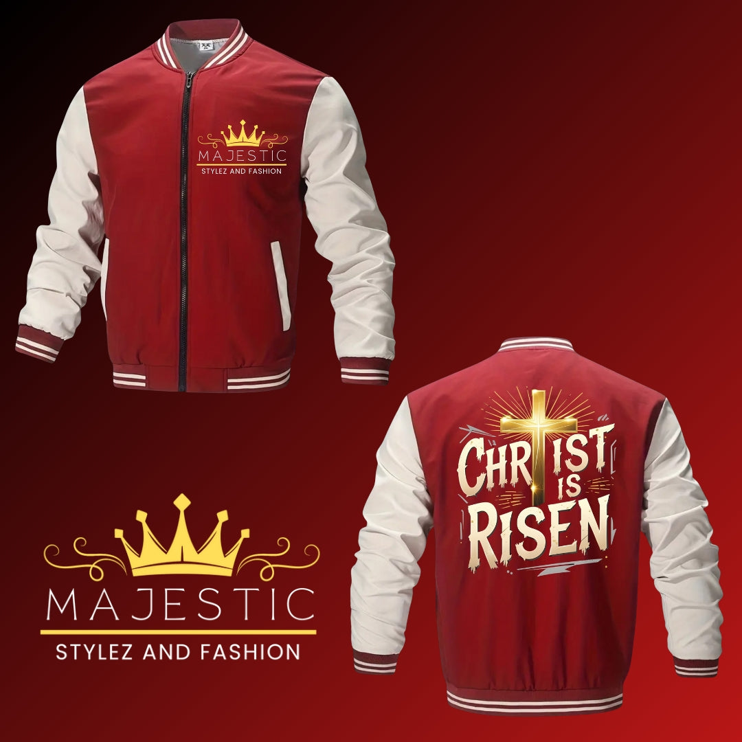 Majestic Stylez and Fashion - Christ is Risen Varsity jacket.