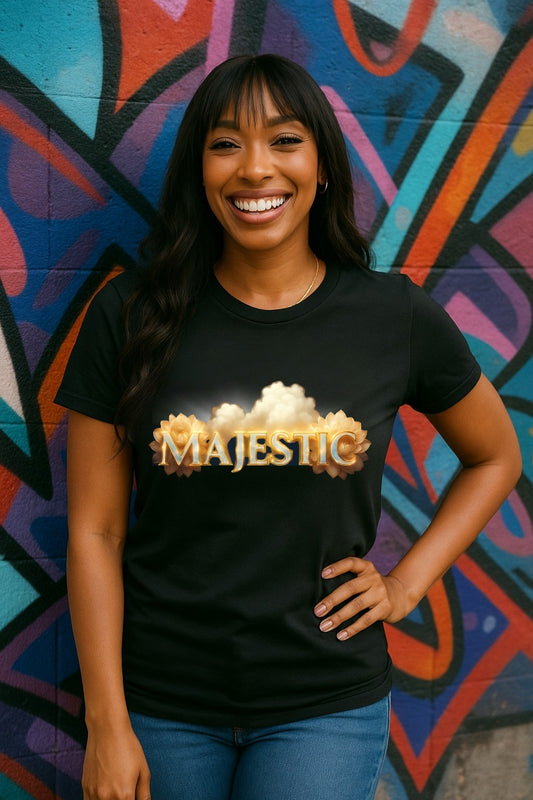 Majestic Stylez and Fashion - Gold Luxury Floral Tshirt
